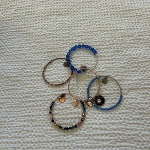 ❤️  Alex And Ani Elegant Blue and Gold Beaded Bracelets Set ❤️